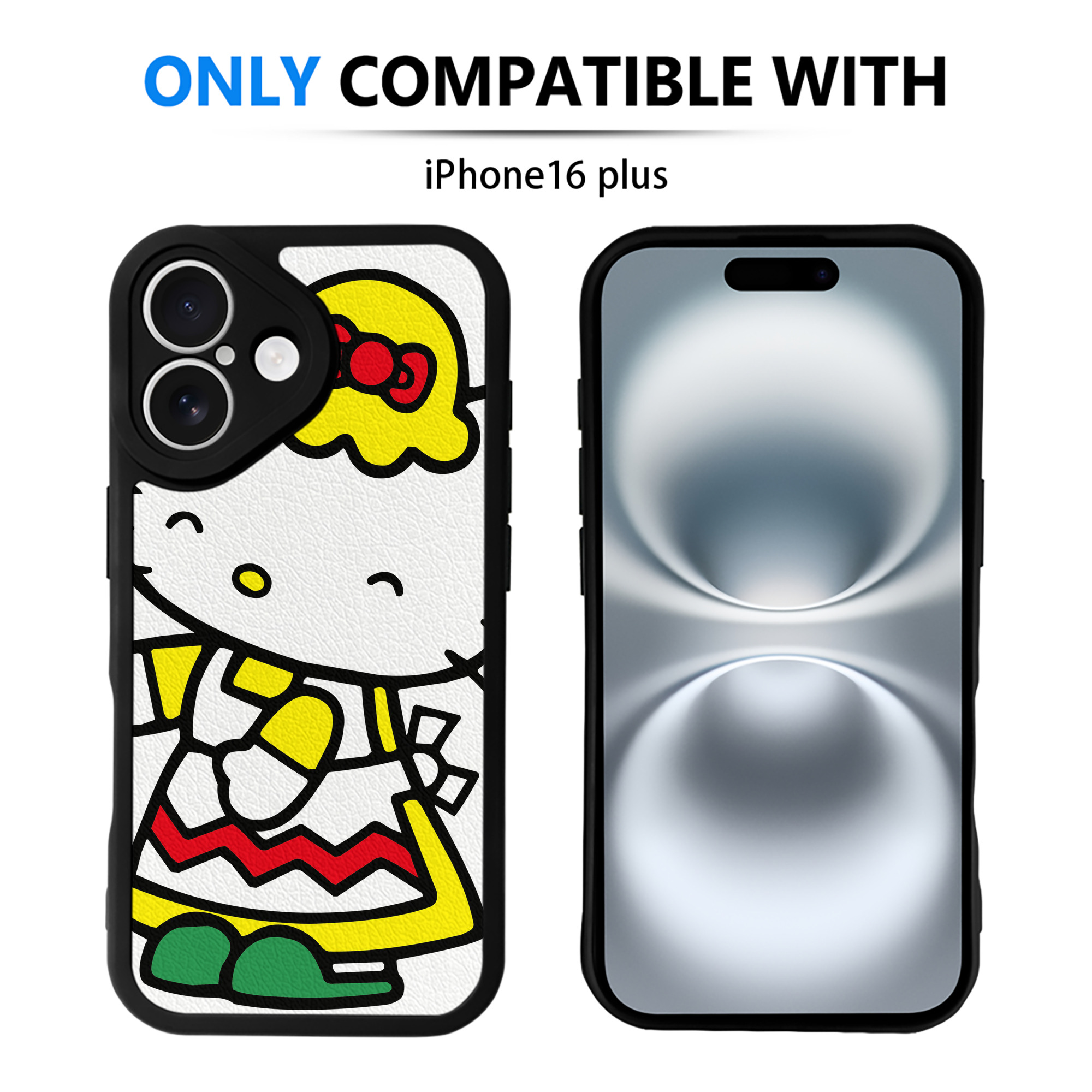 （画像用） Hello Kitty ハローキティ 【iPhone 16シリーズ対応】シリコンスマホケース（レザー調） 材質：シリコン